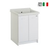 Meuble de buanderie mobile 63x60 cm avec lavabo en céramique 2 portes Acqua Edilla Offre