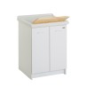 Meuble de buanderie mobile 63x60 cm avec lavabo en céramique 2 portes Acqua Edilla Promotion
