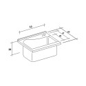 Meuble de buanderie mobile 63x60 cm avec lavabo en céramique 2 portes Acqua Edilla Caractéristiques