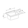 Meuble de buanderie mobile 63x60 cm avec lavabo en céramique 2 portes Acqua Edilla Caractéristiques