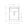 Meuble de buanderie mobile 63x60 cm avec lavabo en céramique 2 portes Acqua Edilla Modèle