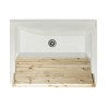 Keramische wasbak met wasbak, 2 deurtjes, 83x60cm, houten plank Acqua Edilla Voorraad