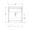 Keramische wasbak met wasbak, 2 deurtjes, 83x60cm, houten plank Acqua Edilla Keuze