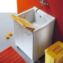 Keramische wasbak met wasbak, 2 deurtjes, 83x60cm, houten plank Acqua Edilla Verkoop