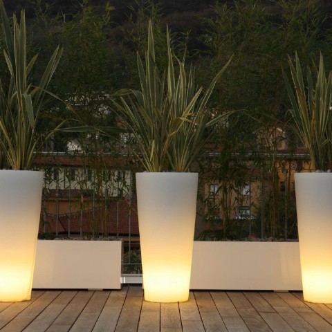 Vase lumineux solaire 86 cm éclairage de jardin extérieur LED RVB Arkema Tondo