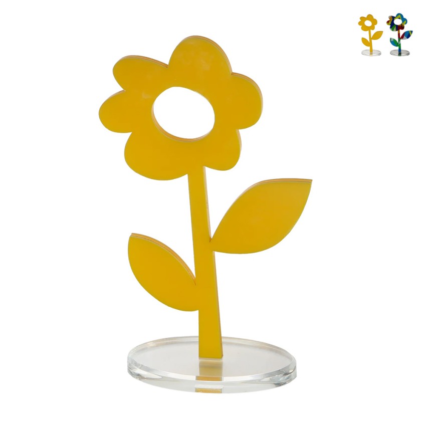 Objet déco fleur colorée style pop art pour étagère de salon Margherita Vente