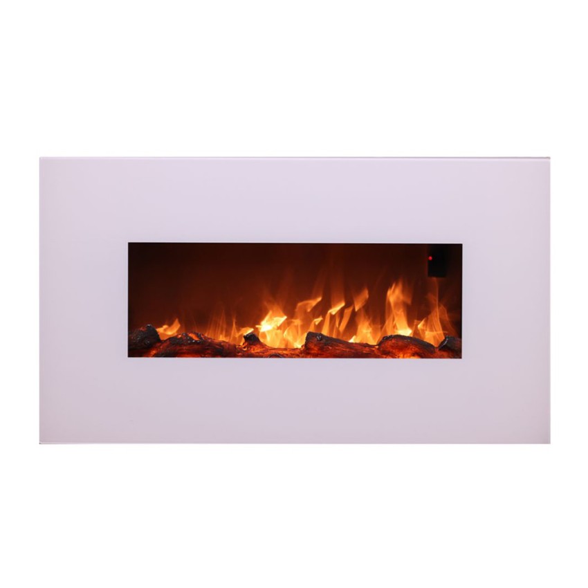 Wandhaard elektrisch wit 1500W met LED vlammen Monte Bianco Aanbieding Wandhaard elektrisch wit 1500W met LED vlammen Monte Bianco Aanbieding