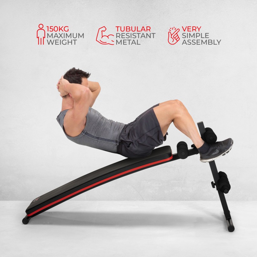 Banc de musculation pliable abdos et sit-up avec 5 rouleaux de