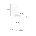 Set van 2 moderne design stoelen en vierkante zwarte tafel 70x70 cm Roslin Black 