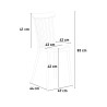 Set van 2 moderne design stoelen en vierkante zwarte tafel 70x70 cm Roslin Black 