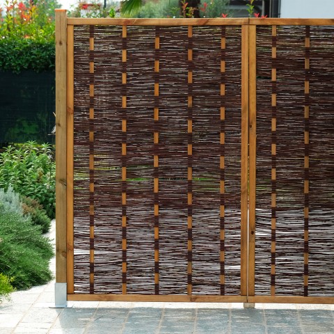Houten tuin schuttingpaneel van gevlochten wilgentenen 115x180cm Aanbieding