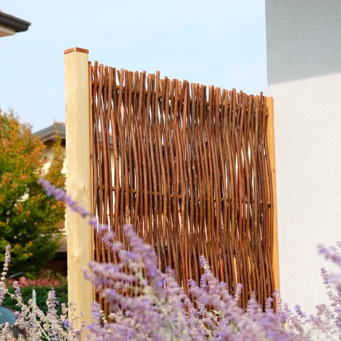 Panneau grillagé en bois de noisetier 90x180cm pour jardin