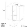 Abri de jardin en bois pour outils porte simple 146x130cm Marcella Remises
