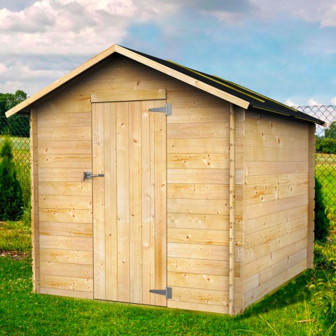 Maison en bois pour outils de jardin 178x218cm porte simple Formia