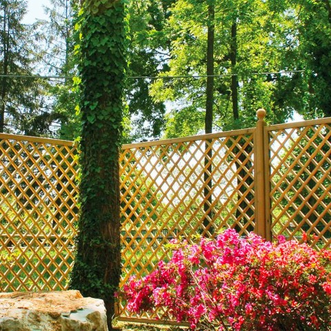 Brise-vue en bois pour plantes grimpantes 120x180cm jardin Trendy
