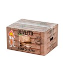 Bois de chauffage d'olivier en carton de 40kg pour cheminée poêle four Olivetto Réductions
