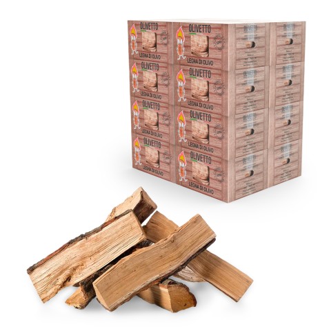 Olijfhout brandhout 160kg open haard fornuis oven Olivetto Aanbieding