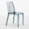 Vierkante salontafel wit 70x70 cm met stalen onderstel en 2 transparante stoelen Cristal Light Terrace Kosten