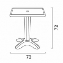 Vierkante salontafel wit 70x70 cm met stalen onderstel en 2 transparante stoelen Dune Terrace Kosten