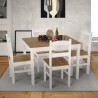 Table rectangulaire 100x80 + 4 chaises en bois de style campagnard Rusticus Remises