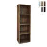 Houten boekenrek kantoor of woonkamer 4 planken 40x132 cm Duval Aanbieding