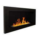 Moderne bio-ethanolhaard met inbouw wandframe Lucca Zwart Verkoop
