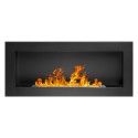 Moderne bio-ethanolhaard met inbouw wandframe Lucca Zwart Aanbod