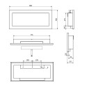 Moderne bio-ethanolhaard met inbouw wandframe Lucca Zwart Model