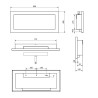 Moderne bio-ethanolhaard met inbouw wandframe Lucca Zwart Model