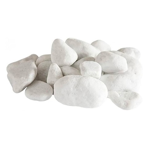 Lot de 24 pierres décoratives pierres blanches pour cheminée bioéthanol biofireplace