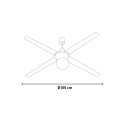 Ventilateur de plafond blanc avec lumière 4 pales en bois 105 cm Salig Vente