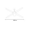 Ventilateur de plafond blanc avec lumière 4 pales en bois 105 cm Salig Vente