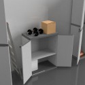 Armoire de jardin polyvalente en résine 2 portes avec étagère Tord Promotion