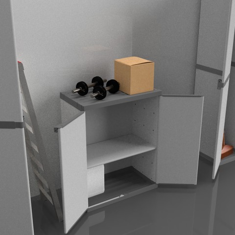 Armoire de jardin polyvalente en résine 2 portes avec étagère Tord Promotion