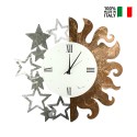 Horloge murale ronde en métal de fabrication artisanale Ceart Sun and Stars Remises