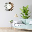 Handgemaakte metalen wandklok rond zon en sterren Ceart Aanbod