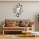 Moderne decoratieve wandklok van glas en metaal Alfred Ceart Korting