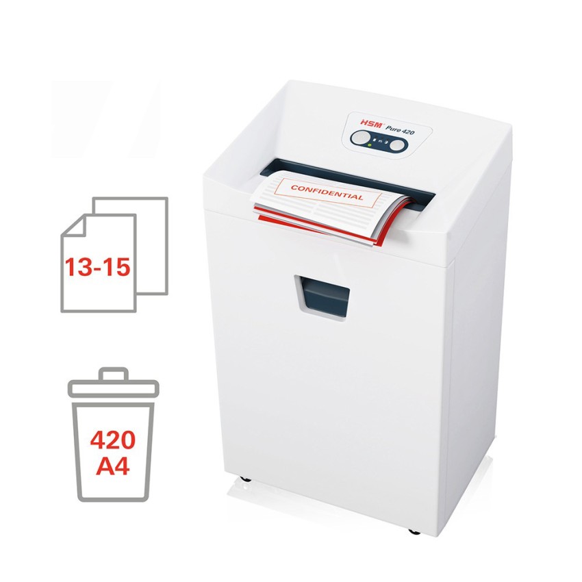 Professionele papierversnipperaar voor kantoor 4,5 x 30mm Pure 420 HSM Aanbieding Professionele papierversnipperaar voor kantoor 4,5 x 30mm Pure 420 HSM Aanbieding