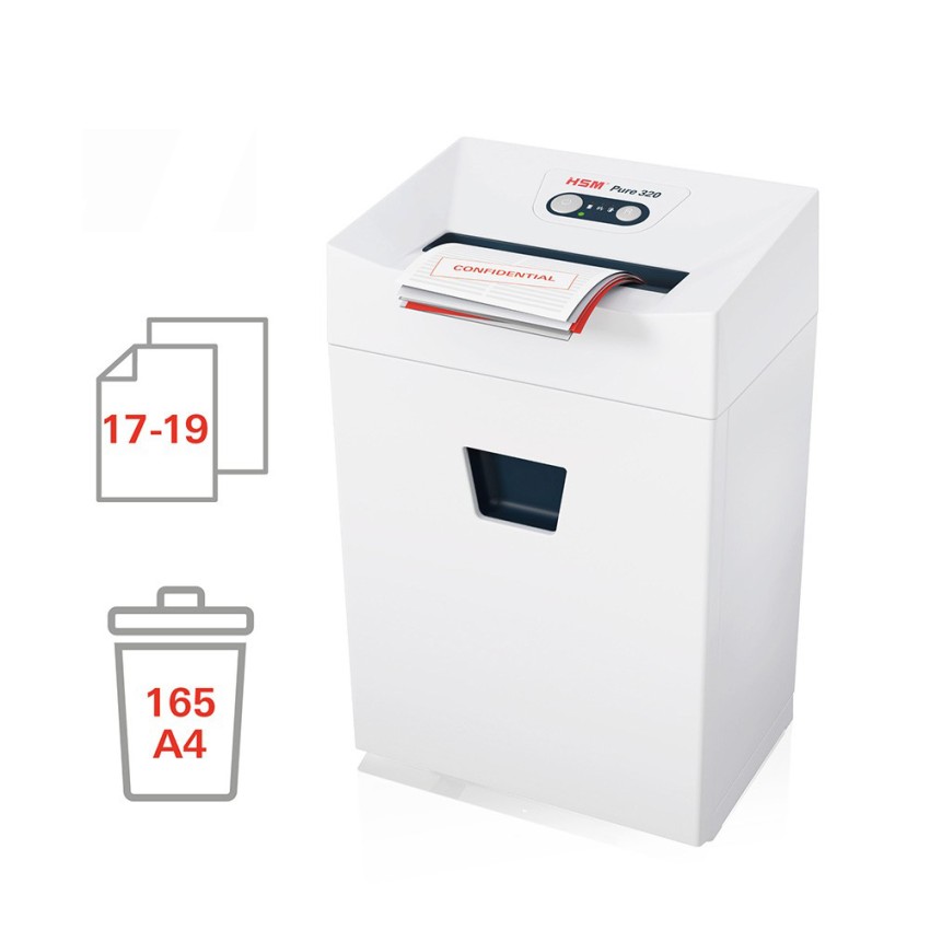 Papiervernietiger 5,8mm CD/DVD creditcards Pure 320 HSM Aanbieding Papiervernietiger 5,8mm CD/DVD creditcards Pure 320 HSM Aanbieding