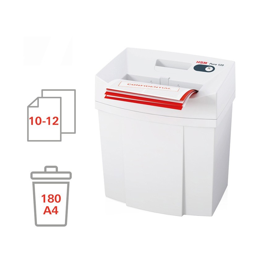 Destructeur de documents maison/bureau coupe en bandes 3,9mm Pure 120 HSM Promotion Destructeur de documents maison/bureau coupe en bandes 3,9mm Pure 120 HSM Promotion