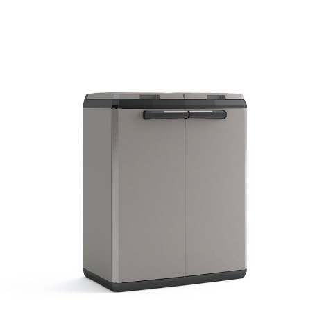 Mobiele afvalscheider kast met 2 vuilniszakken Split Basic Keter Aanbieding