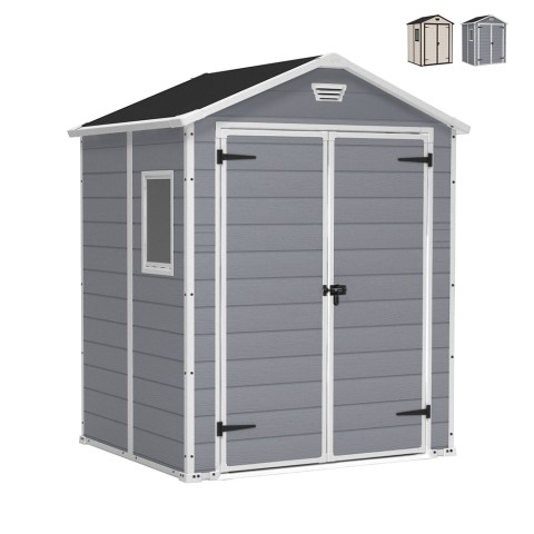 Abri de jardin 185x152x226cm en résine PVC Manor 6x5 Keter