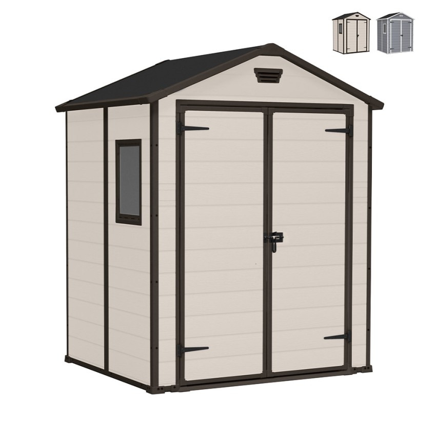 Abri de jardin 185x152x226 cm en résine PVC Manor 6x5 Keter Vente Abri de jardin 185x152x226 cm en résine PVC Manor 6x5 Keter Vente