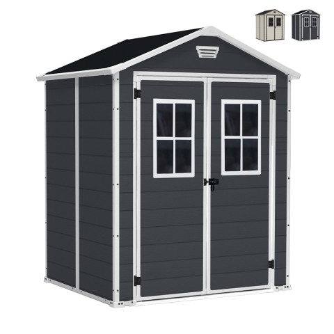 Keter PVC Tuinhuisje met Ramen 185x152x226cm Manor 6x5 Aanbieding
