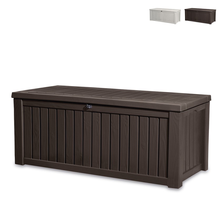 Extra grote opbergbox in hars voor tuin Rockwood Keter Aanbieding Extra grote opbergbox in hars voor tuin Rockwood Keter Aanbieding