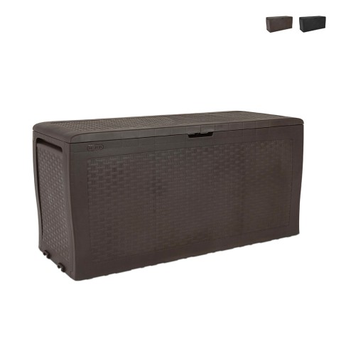 Rattan tuinbank met wielen opbergbox Samoa Keter Aanbieding