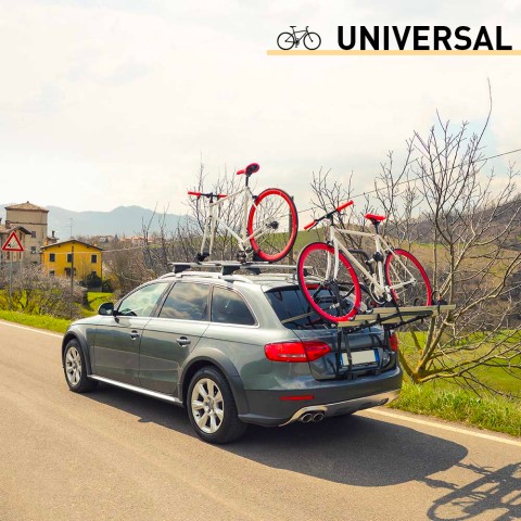Porte-vélos universel pour hayon de voiture 2 vélos Stand Up