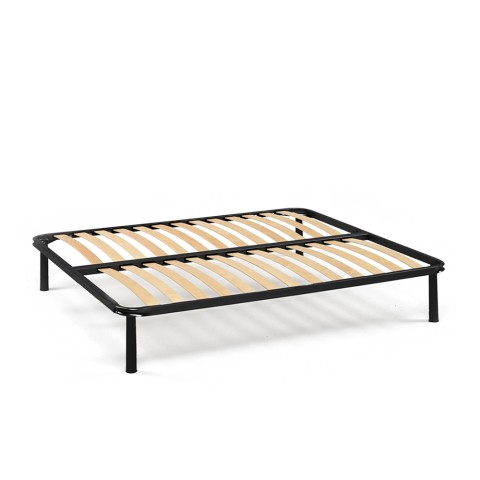 Sommier à lattes en bois pour matelas lit queen size 120x190cm Michela M