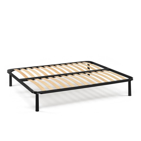 Sommier à lattes orthopédique avec matelas double 160x190cm Michela L