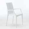 Vierkante salontafel wit 90x90 cm met stalen onderstel en 4 gekleurde stoelen Bistrot Arm Love Karakteristieken